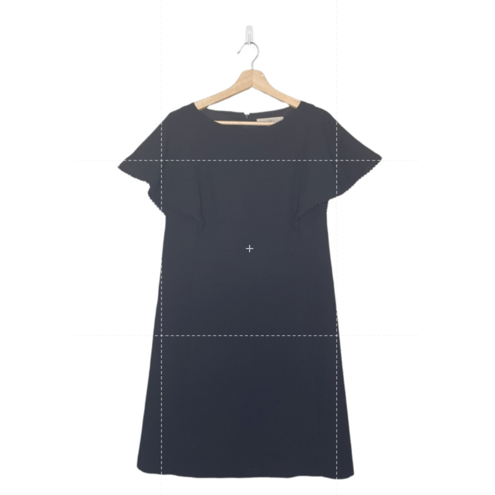 𝅺loft Dress Black Mini Dramatic Sleeve Embellished Batwing Scoop Neck Size‎ 2 - Picture 11 of 12